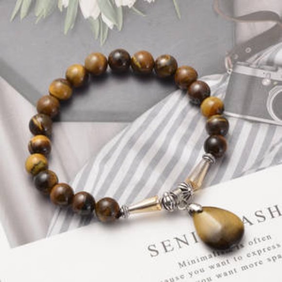 South African Tiger's Eye Matching Jewelry Set, Necklace/Bracelet/Ring NWT - Picture 7 of 16